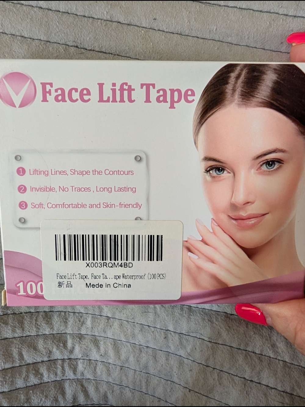 Face Lift Tape - Invisible Skin-Friendly Lifting Strips (Pink/White)
